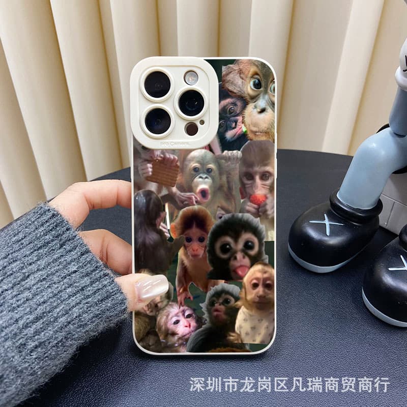 Trendy Monkey suitable for Apple 15PROMAX mobile phone case iphone11/12/13/14/16 protective cover 78XM