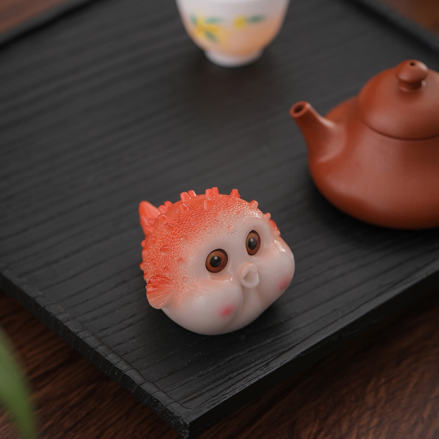 Cute Bubble Fish Color-Changing Tea Pet, Tea Toy, Tea Table/Tea Set Decoration, Tea Set Accessories, Exquisite Fun Ornament