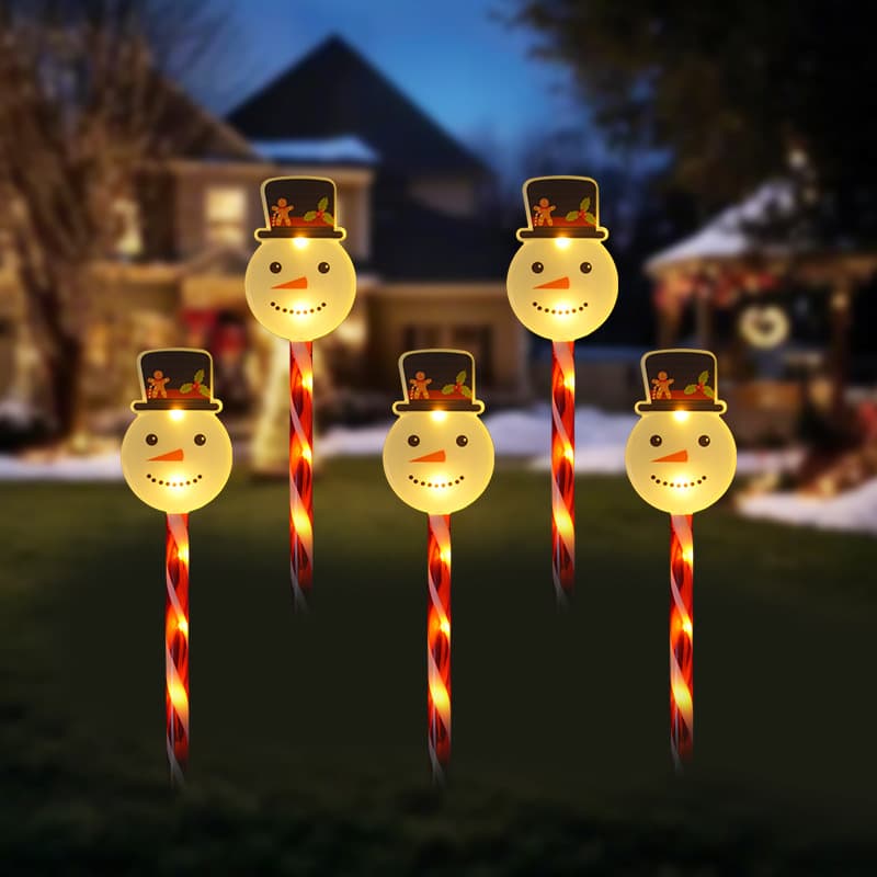 New Christmas Decorative Lights Yard Garden Solar Santa Claus Christmas Tree Reindeer Snowflake Ground Plug Colorful Lights