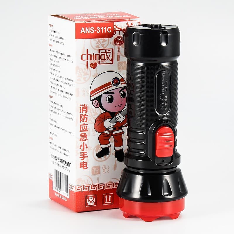 Susen LED Bright Rechargeable Household Lighting Flashlight, High-Low Two Modes, Handheld, for Hotel Guest Rooms and Firefighting Use