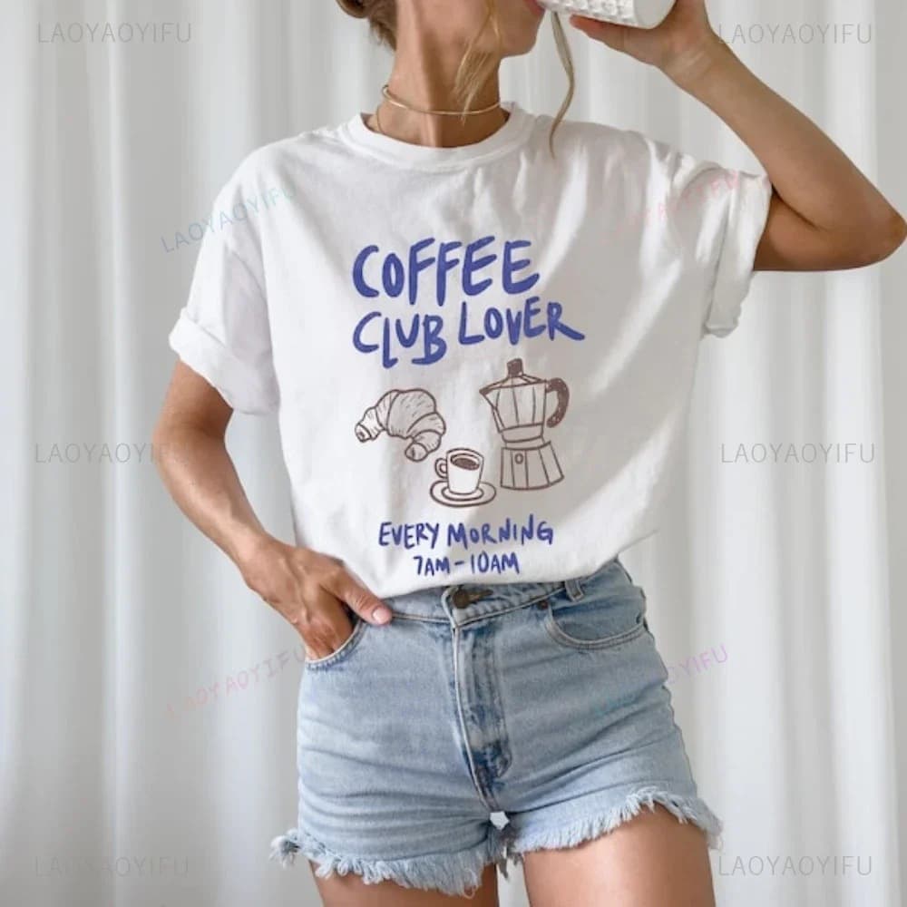 Coffee Club Lover Shirt Coffee Cotton T-Shirt Coffee-Lover g