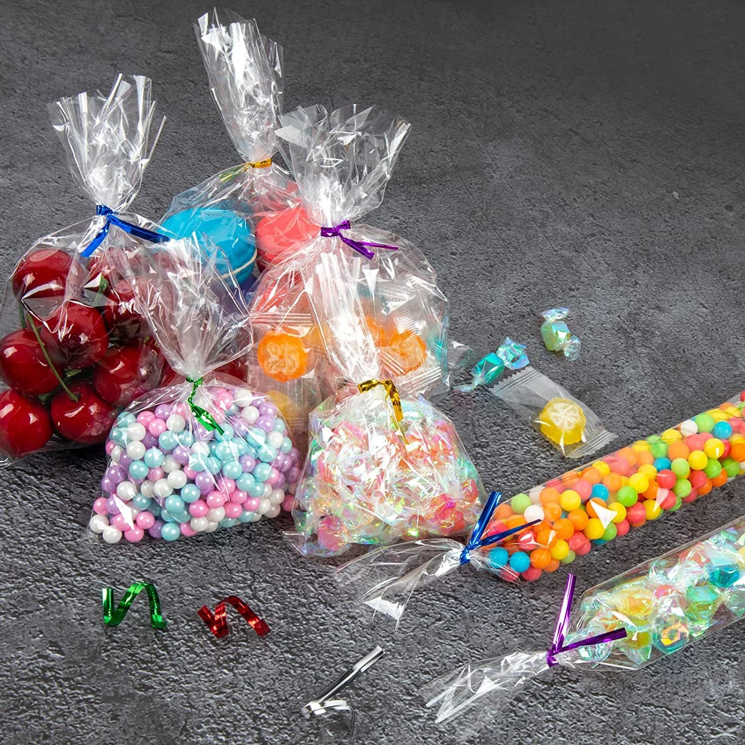 Transparent Glassine Paper Bag For Cookies Packaging Salted Biscuit Candy Gift Beautiful Plastic Bag Delicious Food Packaging
