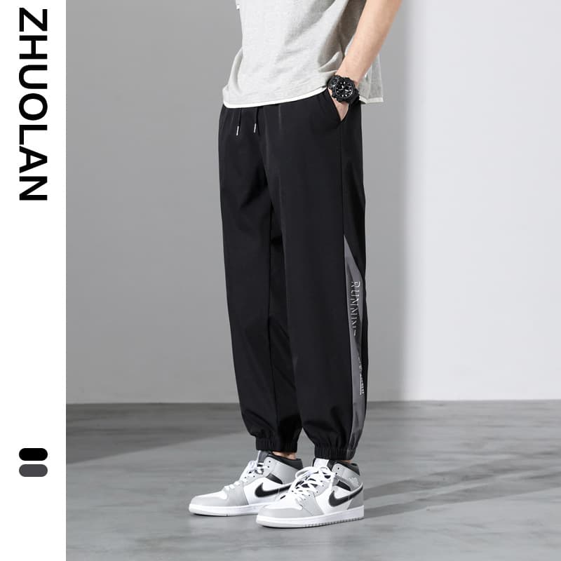 Plus-size casual pants for men, loose fit, suitable for chubby and extra-large men (up to 300 catties), trendy long pants.