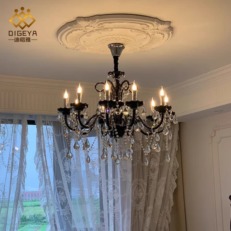 DIGEYA Vintage French Living Room Bedroom Crystal Candle Chandelier Nordic American Luxury Villa Lighting