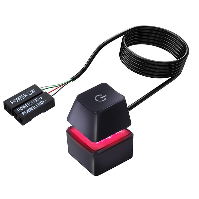 External desktop computer power button for remote PC motherboard switch and reset button extension cable in seven colors