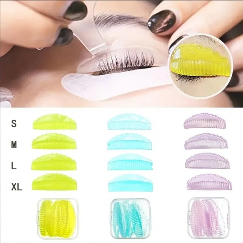 New jelly glue 4 pairs of textured eyelash perm gaskets Keratin eyelash perm silicone gaskets