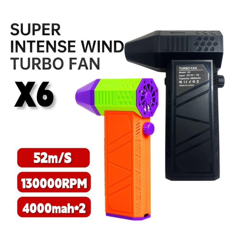 X6 Cross-Border New High-Speed Turbo Fan Hurricane Mini Portable Fan Outdoor Handheld Powerful Blower