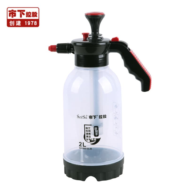 Shixia 2L Manual Air Pressure Water Sprayer, Garden Moisturizing Plastic Sprayer, Transparent Handheld Sprayer, Foam Sprayer