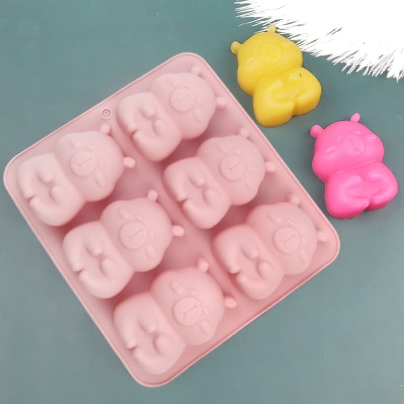 Tangbao In Stock 6-Cartoon Hugging Bear Silicone Cake Mold DIY Soap Mold Rice Cake Mold