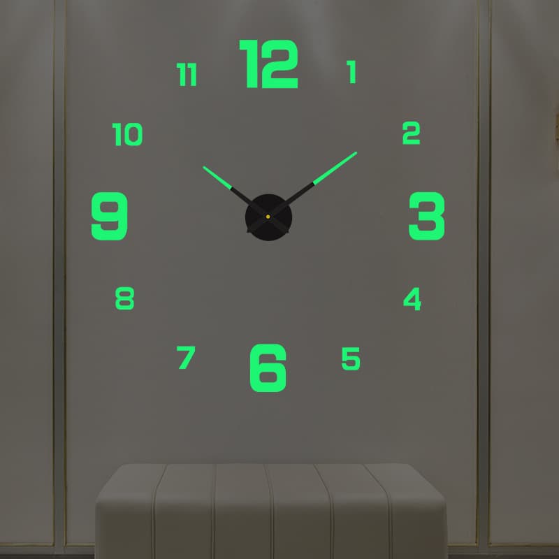European simple living room bedroom digital wall clock large luminous silent clock diy three-dimensional digital wall clock