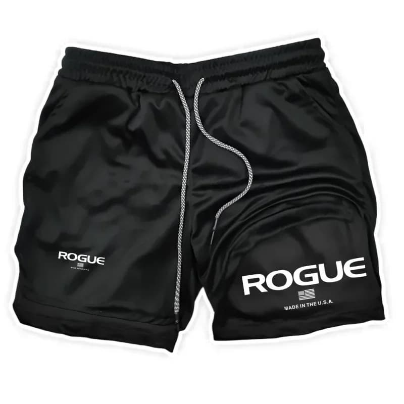 Rogue Gym Men's Sports Shorts All Seasons Sportswear 2-in-1 Double Layer Tights Sports Shorts