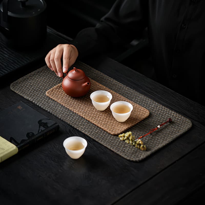 Luxury Zen Tea Ceremony Table Cloth Mat, Tea Table Runner, Dry Brew Tea Tray Cloth, Tea Cup Mat