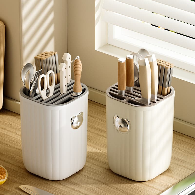 Kitchen minimalist knife holder storage rack household multi-functional countertop chopsticks container knife stand integrated spoon storage box