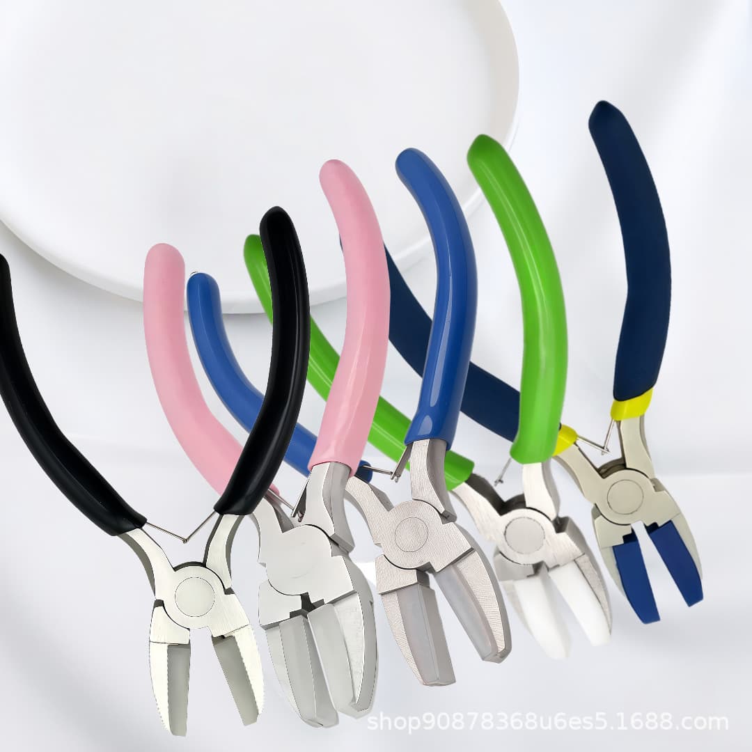 Cross-Mirror Hot Selling Pliers Wholesale Multi-functional Nylon Flat-nose Pliers with Plastic Tips for DIY Jewelry Making