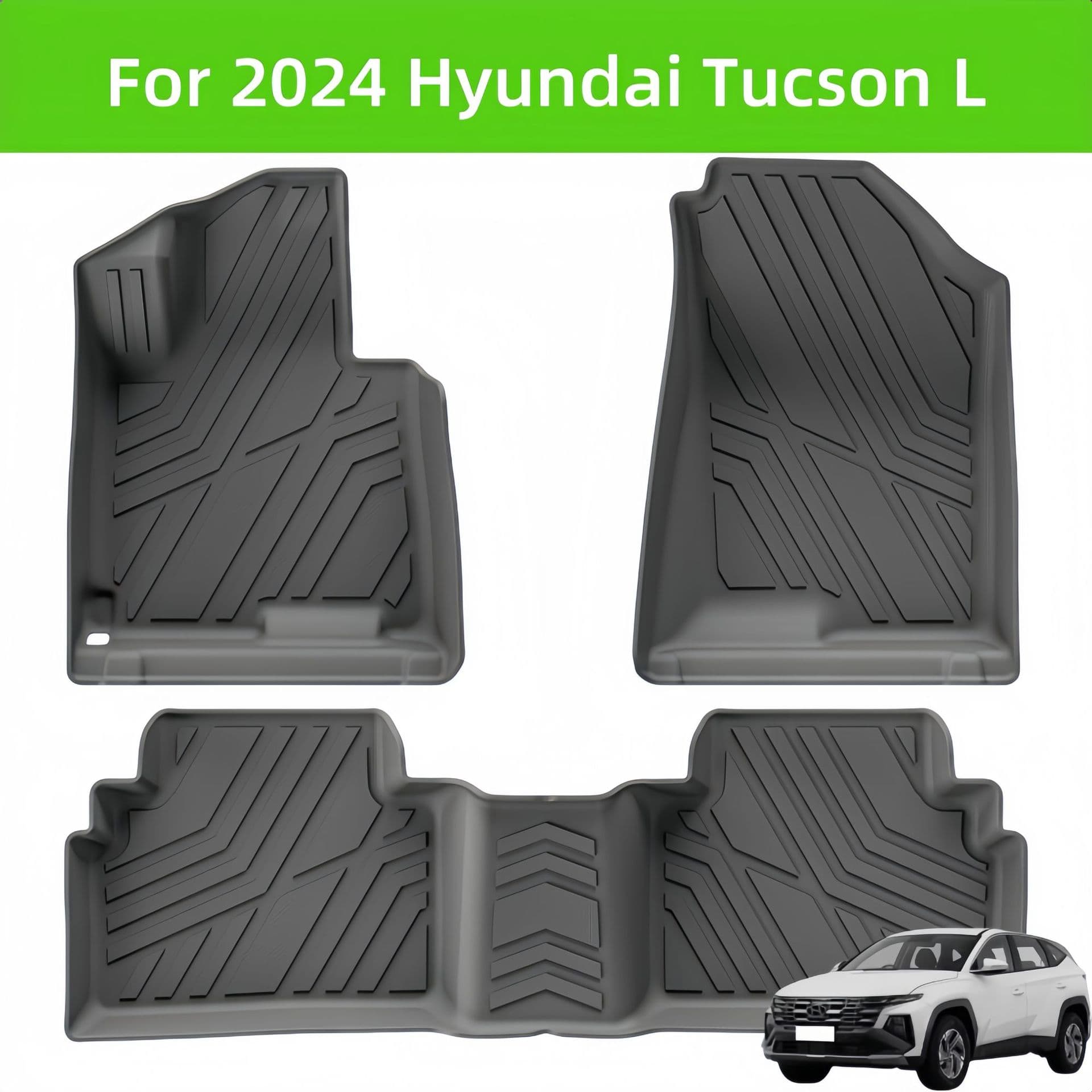 For 24-25 Tucson L 3D Carpet TPE Car Floor Mat / Rear Trunk Mat