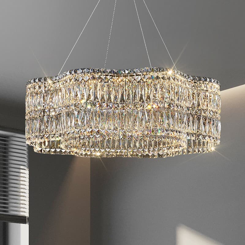 Living Room Chandelier Modern Minimalist Light Luxury Crystal Chandelier French Style Dining Room Bedroom Lighting