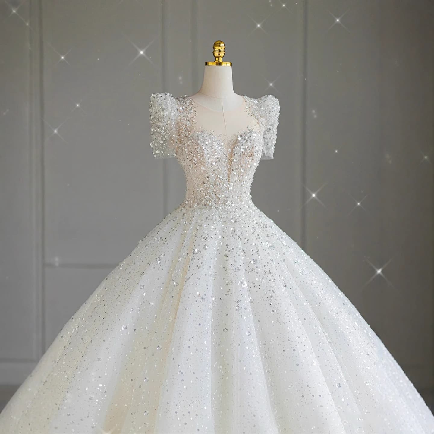 White wedding dress bride European and American style romantic cloud white high-end girl texture gorgeous evening banquet dress