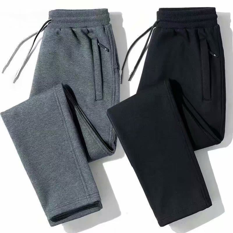 Men's Casual Joggers 2025 Spring Autumn Korean Loose Cuffed Sweatpants Youth Straight Leg Fleece Lined Long Pants