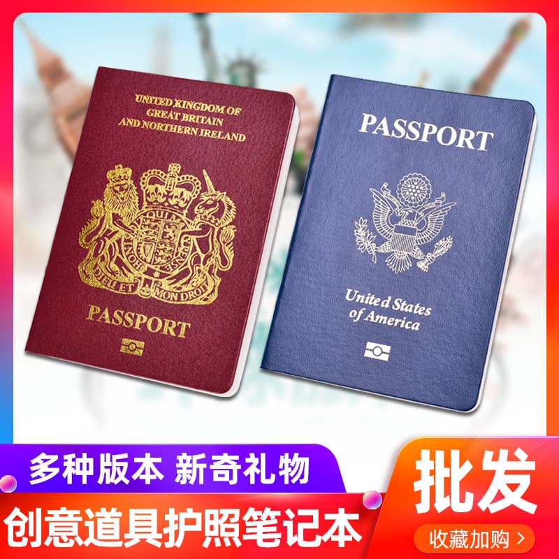 Novelty Prop Passport Notebook for Teaching, Training, and Role-Playing Simulation, Creative Gift Handwritten Notebook
