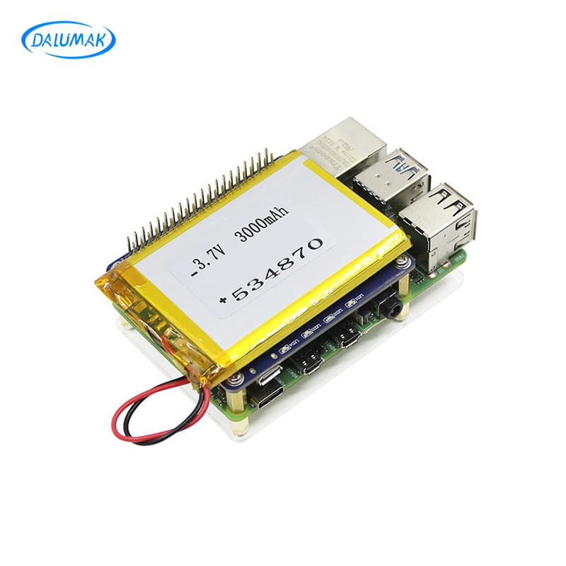 Raspberry Pi 4B/3B+ UPS HAT Lithium Battery Power Module Uninterruptible Power Supply Expansion Board with Charge and Discharge