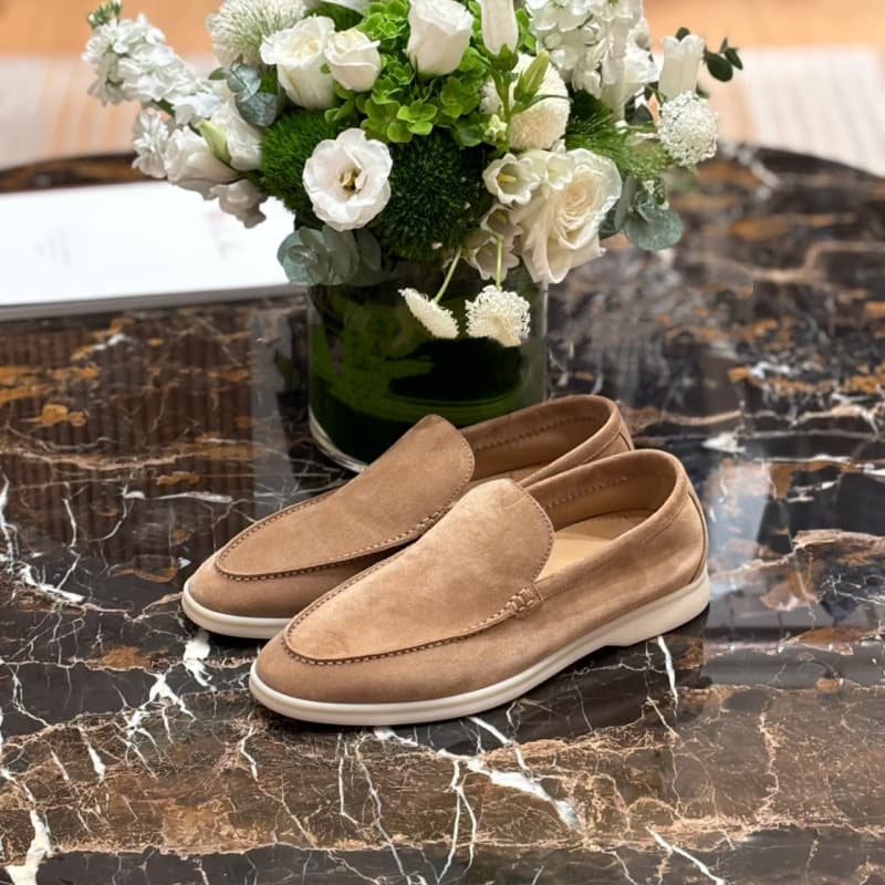 Commute Casual Slip-On Lightweight Loafers Men Suede Leather Shoes Old Money Style British Style Loafers