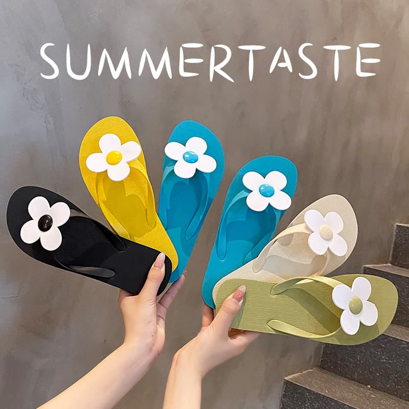 Sunflower Flip-Flops Women's Vacation Travel Casual Sandals Women's Beach Shoes Feel Like Walking on Poop, Suitable for Home and Outdoor Wear