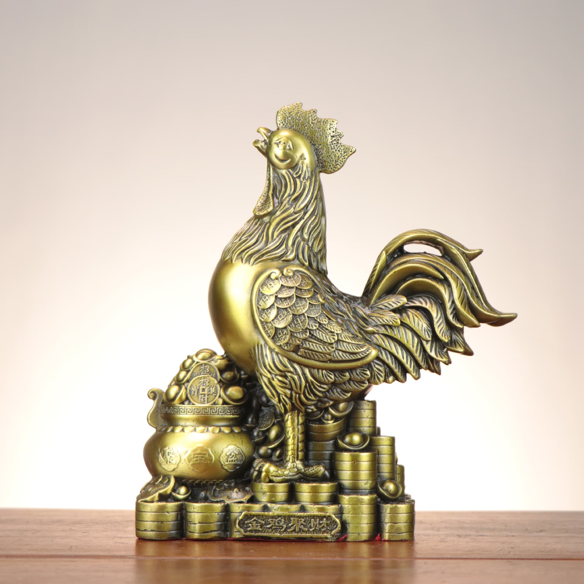 Yang Tongji Full Bronze Rooster Zodiac Rooster Golden Rooster Gathers Wealth Home Shop Crafts Ornaments Cornucopia Chicken