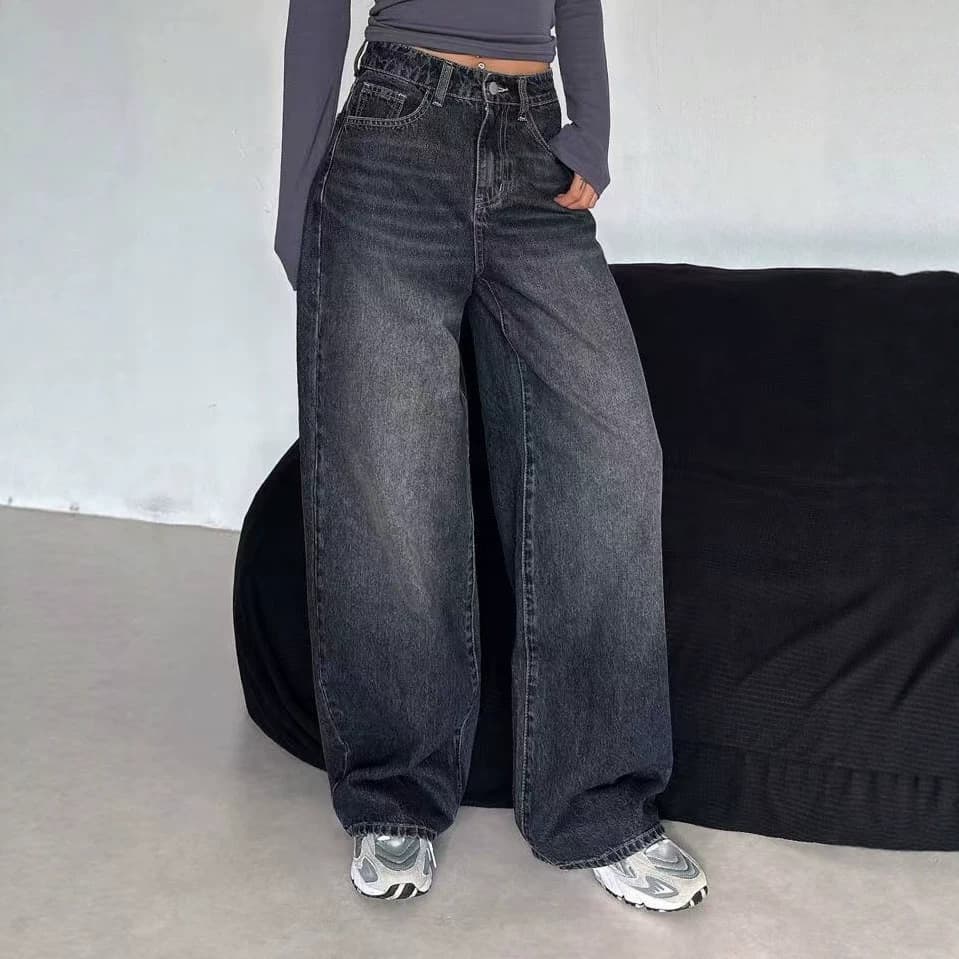 Amazon European and American Style Cross-border 2026 Summer New Distressed Jeans Loose Floor-length Design Trousers