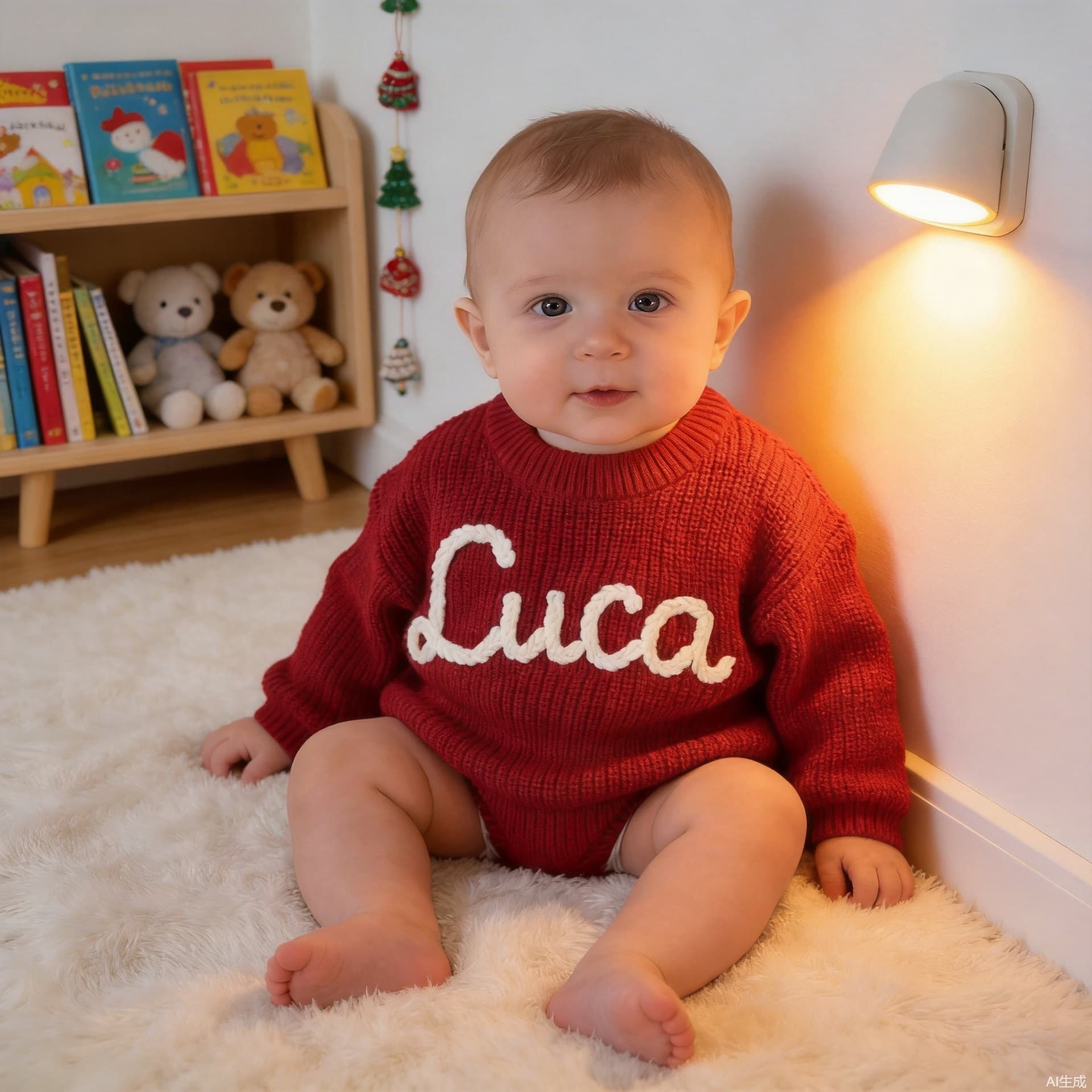 Genuine Handmade DIY Embroidery Pure Cotton Children's Knit Sweater Baby Personalized Name Embroidery Etsy Cross-Border Christmas Custom