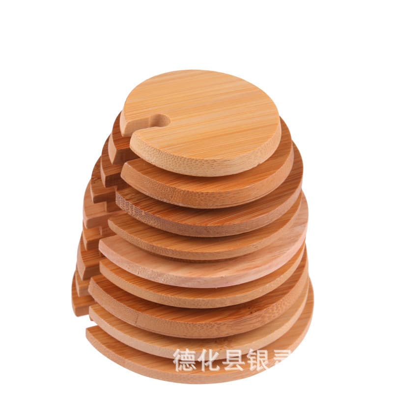 Wooden lid, universal round mug cover for ceramic/glass cups, bamboo/wood material
