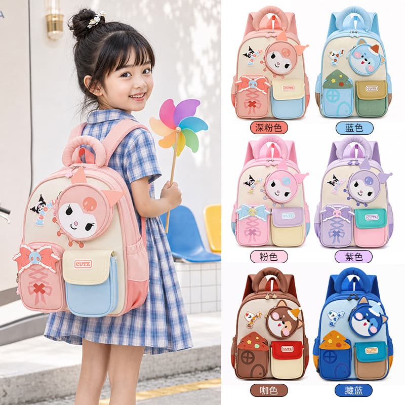 High-looking new kindergarten school bag for boys and girls, lightweight and versatile baby backpack, cute outing children's backpack