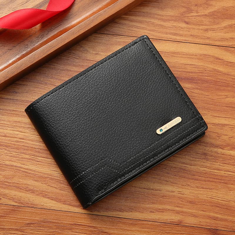 New Men's Wallet Short Style Fashion Casual Pebble Grain Soft Leather Multi-Card Slot Large Capacity Small Wallet