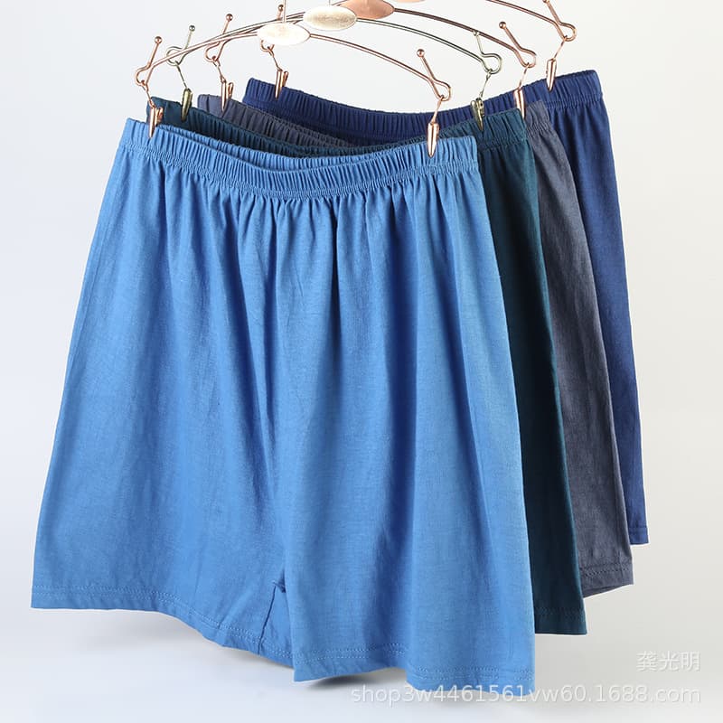 Solid color middle-aged and elderly underwear cotton lengthened men's boxers comfortable breathable Pants Factory in stock wholesale