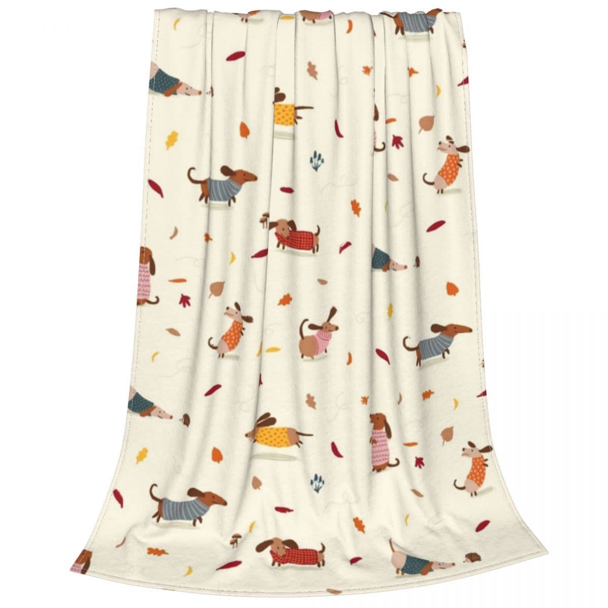 Dachshund Sweater Pattern Blanket Wool Printed Cute Portable Soft Blanket Bed Flannel Blanket