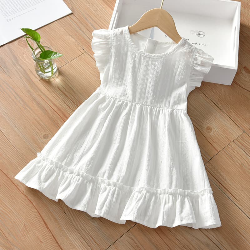 Girls Summer Dress 2026 New Fashion Children Korean Style Vest Dress Baby White Dress