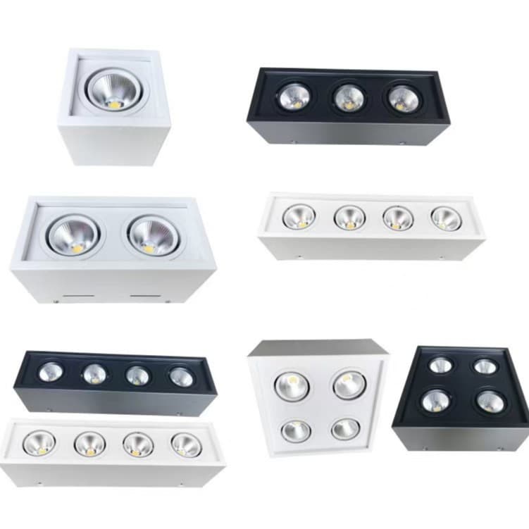 LED Main-Less Light MR16 Surface-Mounted 100MM Downlight Finished Product, Suitable for Commercial and Home Lighting, One-Head Two-Head Three-Head