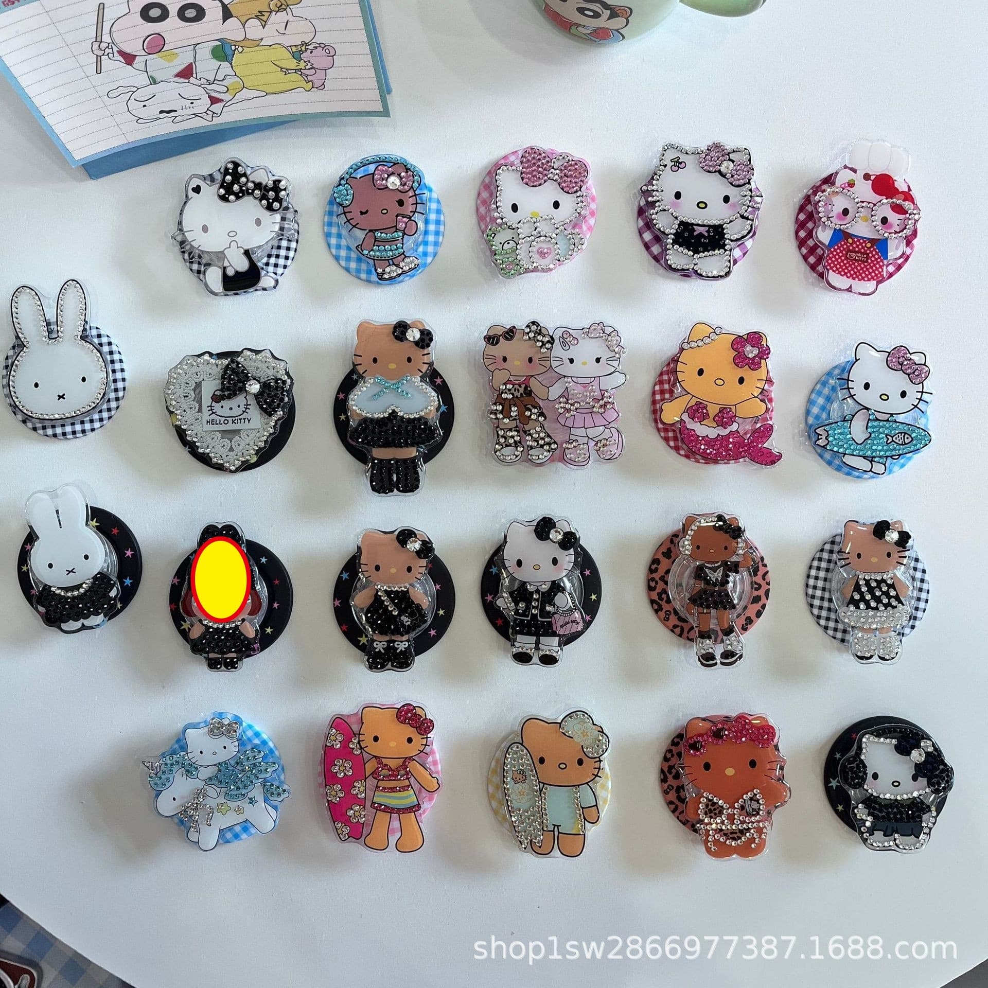 Creative Cartoon Rhinestone Long-Legged Preppy Style KT Cat MagSafe Magnetic Strong Adhesion Retractable Stand