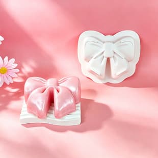 Valentine's Day Single Bow Mousse Cake Mold, French Dessert Baking Silicone Mold, DIY Scented Candle Mold
