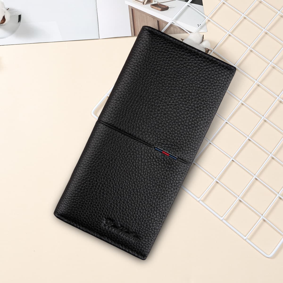 Factory Direct Genuine Leather Men's Long Wallet, Multi-Card Holder Credit Card Case, Top Layer Cowhide Men's Billfold