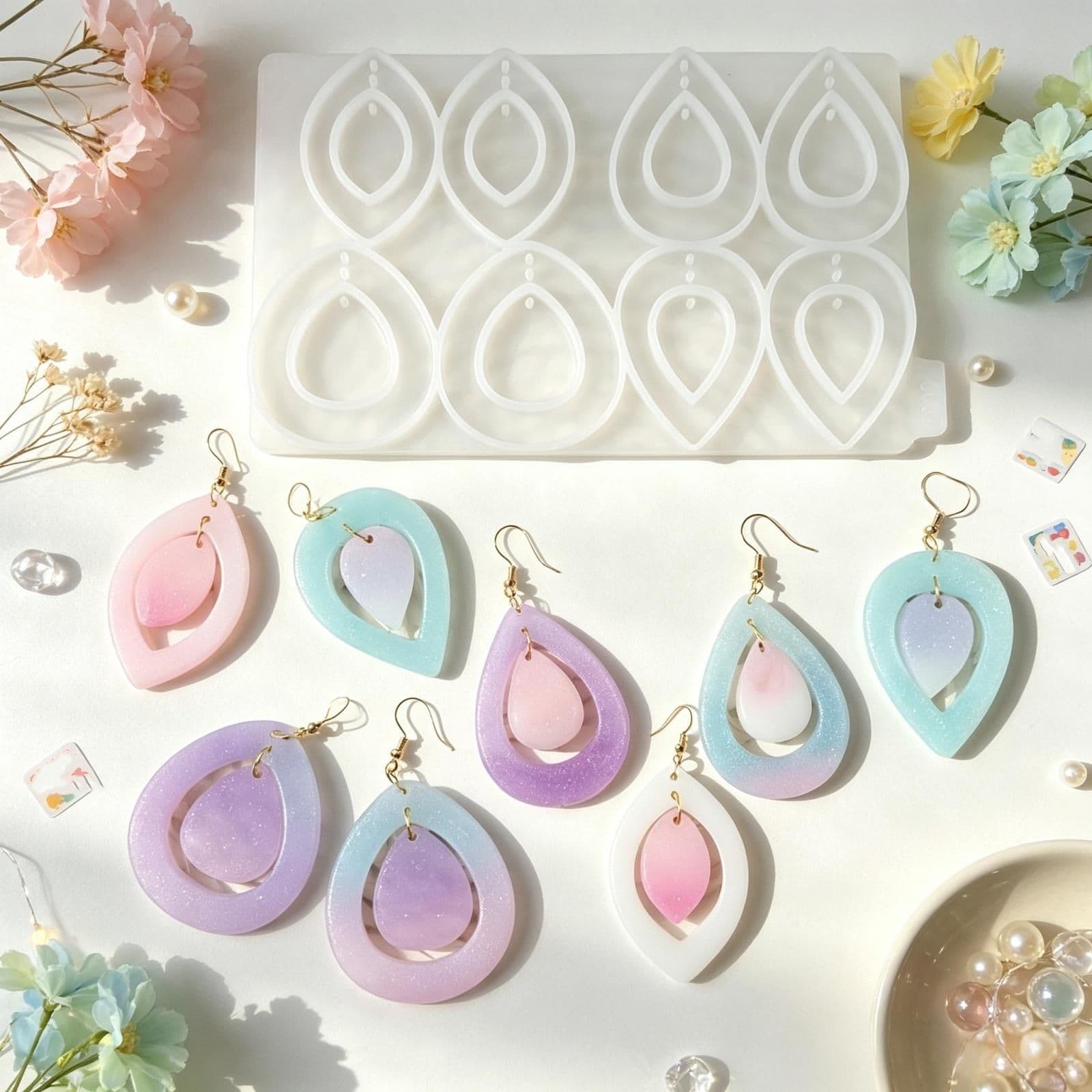 Z0021 Teardrop Shape Earring Mold Silicone Mold Decoration DIY Silicone Mold