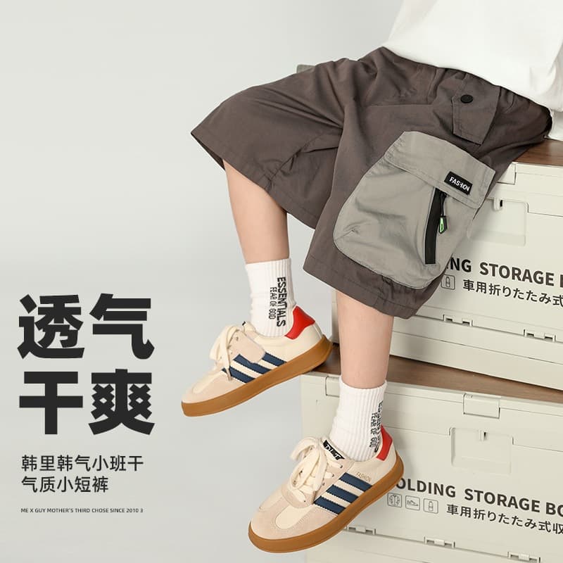 Boys' Summer Cool Lightweight Five-Point Pants 2026 New Kids Cargo Shorts Boys Mid-Length Pants Sports Pants Trendy