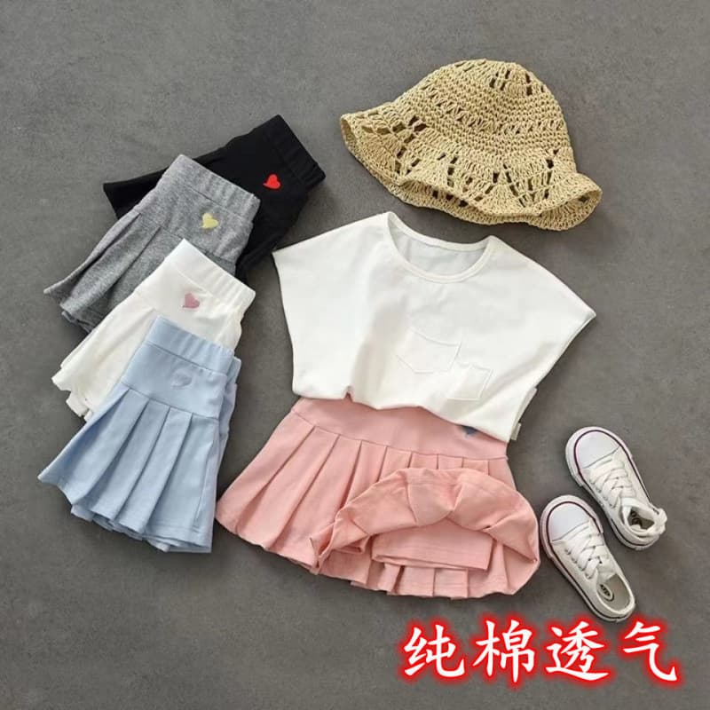 Girls Summer Pleated Skirt 2025 New Cotton Children Half Skirt Middle and Big Kids Fashion Student Short Skirt