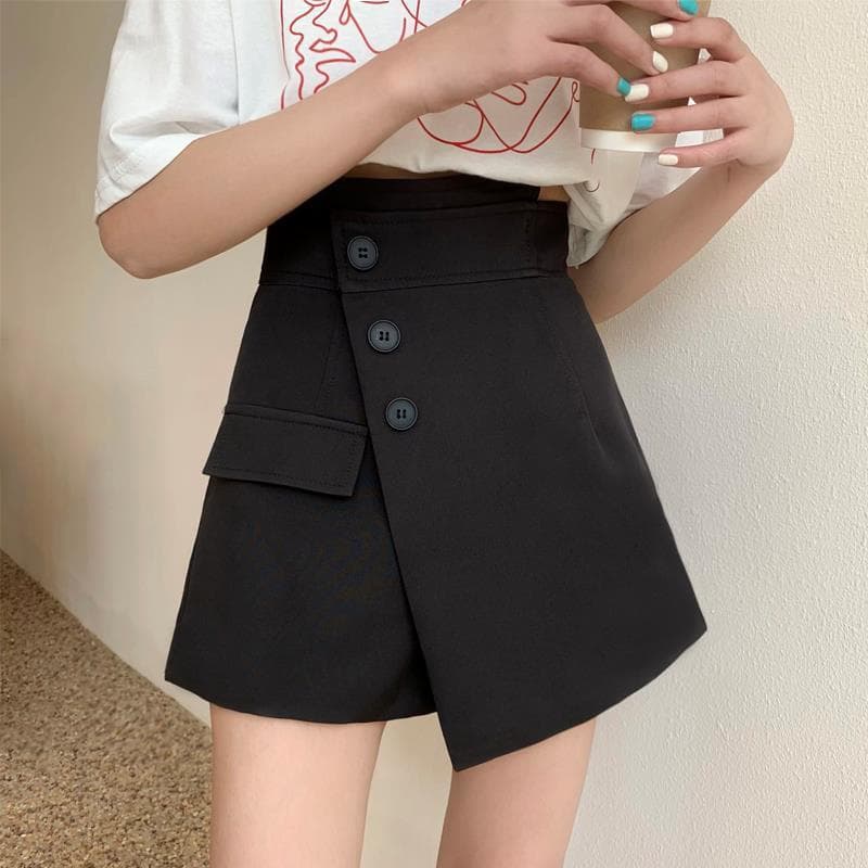 Plus Size High-Waisted Slimming A-Line Skirt New 2021 Black Slimming Short Skirt for Women Summer Fashion