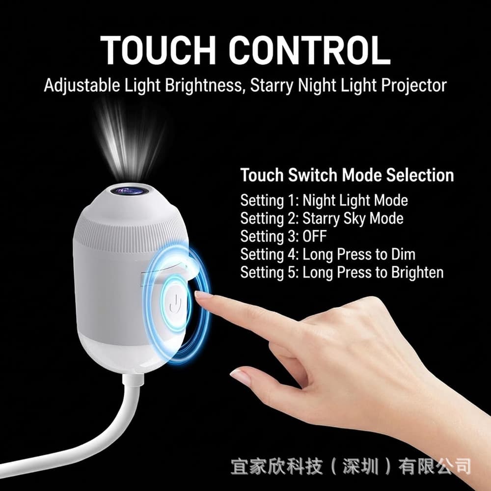 USB Starry Sky Projector Light, Car Interior Bedroom Sound-Activated Romantic Galaxy Ambient Creative Night Light