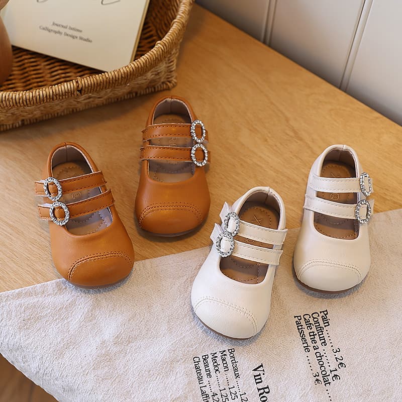 Girls Princess Mary Jane Shoes 2026 Spring/Autumn New Baby Walking Shoes Infant Leather Shoes First Birthday Shoes