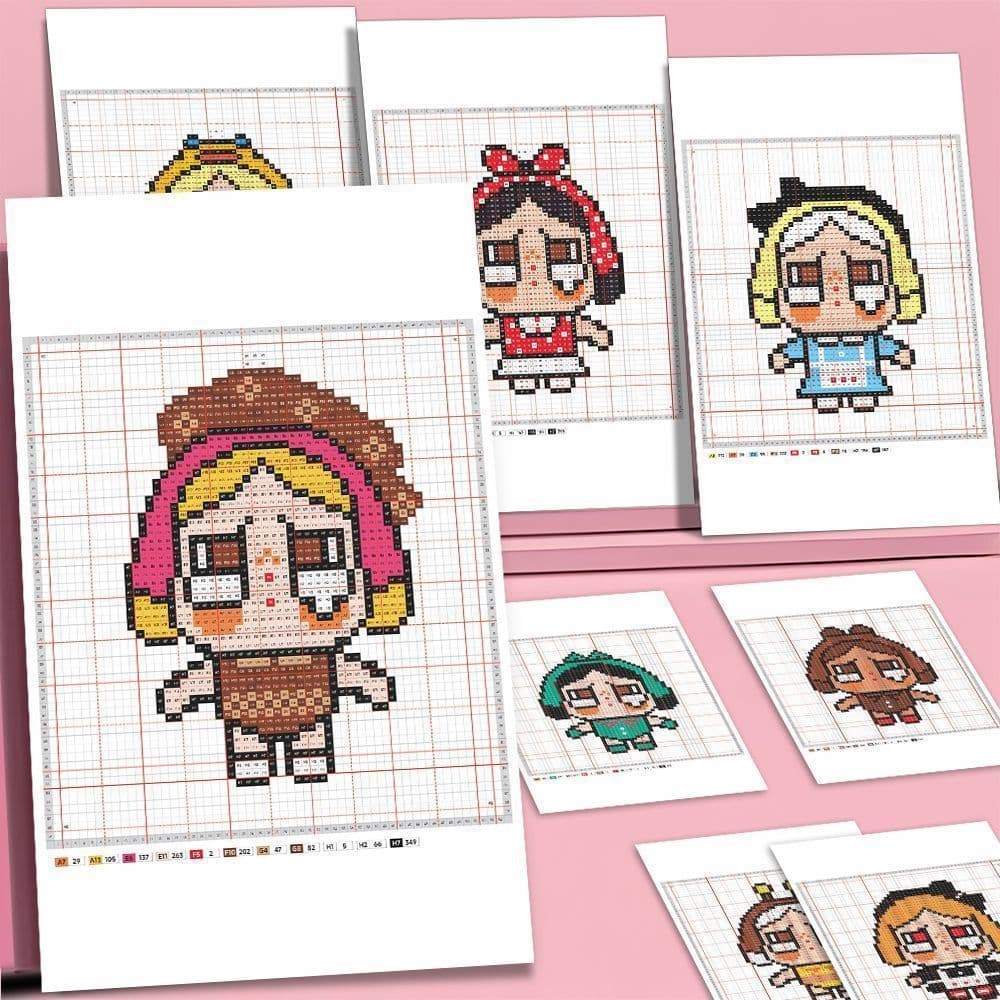 36 pieces of crybaby spelling bean stickers] crybaby crying baby trendy series of spelling bean pixel drawings diy