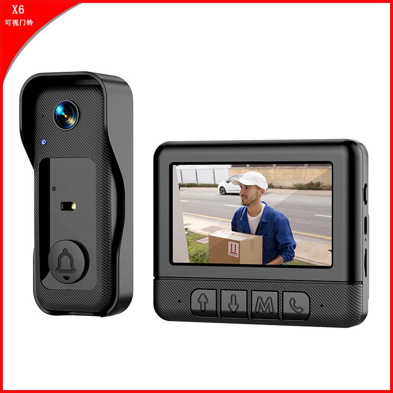 X6 Video Doorbell Smart Intercom Doorbell Low Power Consumption with Screen Monitoring Doorbell Voice Intercom Wireless Doorbell Factory