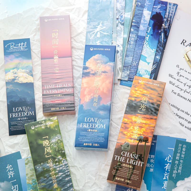 Mr. Paper Boxed Bookmarks Timeless Series Nature Theme Student Reading Markers Boxed Bookmarks
