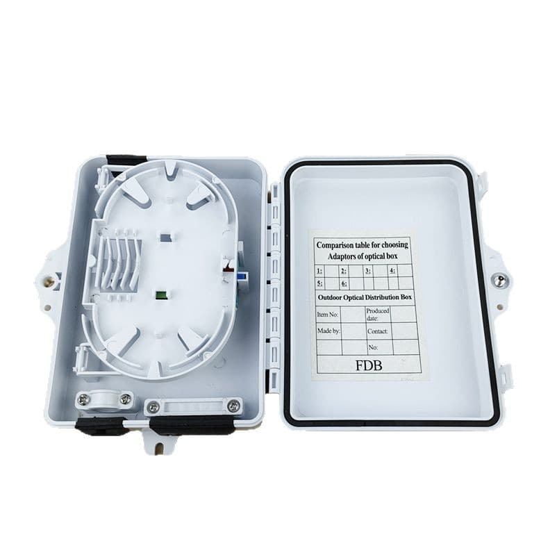 Outdoor 6-Core Fiber Optic Distribution Box Top Exit Fiber Box Indoor/Outdoor Wall-Mounted Mini Terminal Box