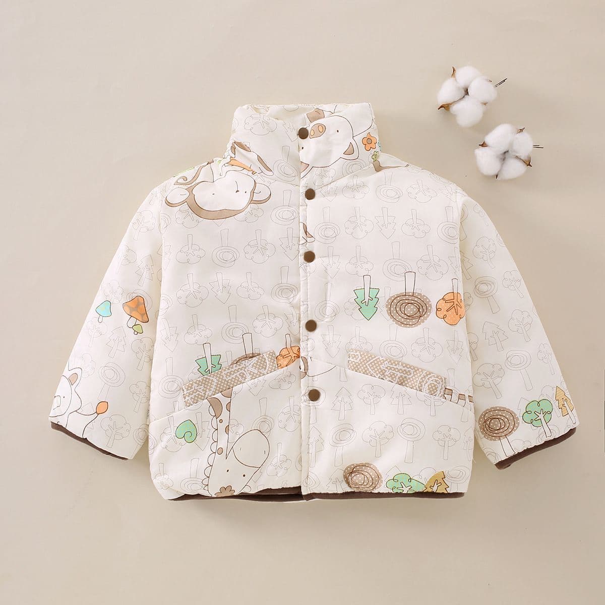 Baby Handmade Cotton Coat for Autumn and Winter, Kids Winter 200g Cotton Padded Jacket, Toddler Top Cotton Clothing
